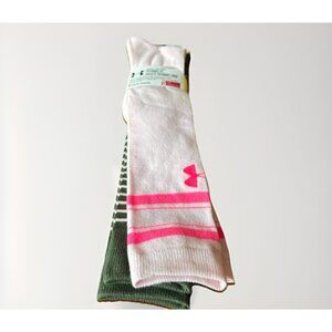 Under Armour Women’s Performance OTC Socks 2 Pair Pink Green Size M 7-10 New